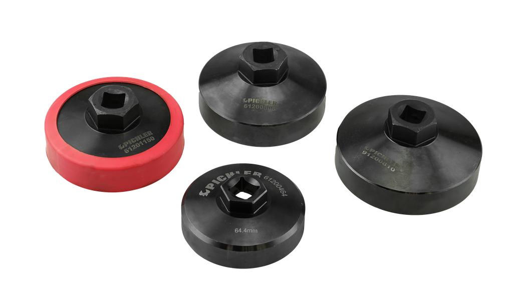 Oil filter socket set 4 pcs., 64,4 mm / 74,4 mm / 76 mm /  80 mm