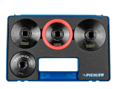 Oil filter socket set 4 pcs., 64,4 mm / 74,4 mm / 76 mm /  80 mm