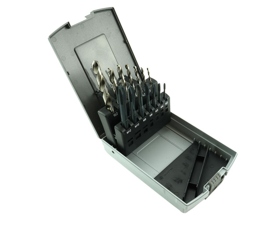 SHSS-Tap Set, M3 - M12, 14 pcs. Typ 047/508B, incl. core drill