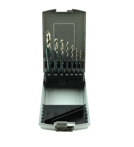 SHSS-Tap Set, M3 - M12, 14 pcs. Typ 047/508B, incl. core drill
