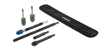 Milling and cleaning set for tyre valves