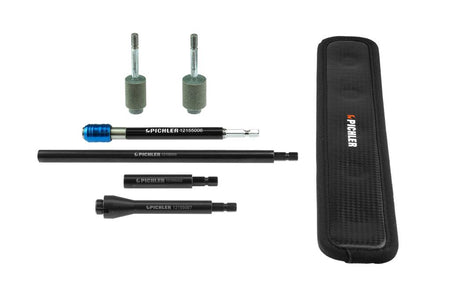 Milling and cleaning set for tyre valves