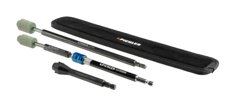 Milling and cleaning set for tyre valves