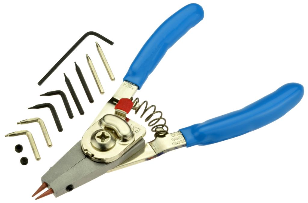 Circlip Pliers Size I length 160 mm with interchangeable tips 0° & 90°