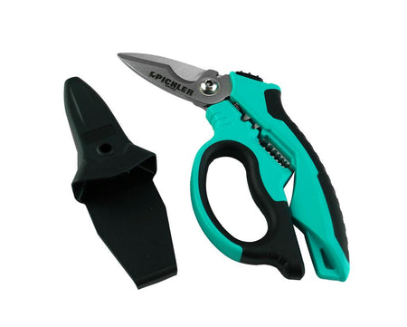 Industrial universal scissors type 1 with crimping & stripping function & 35 mm micro-serrated cutting edge