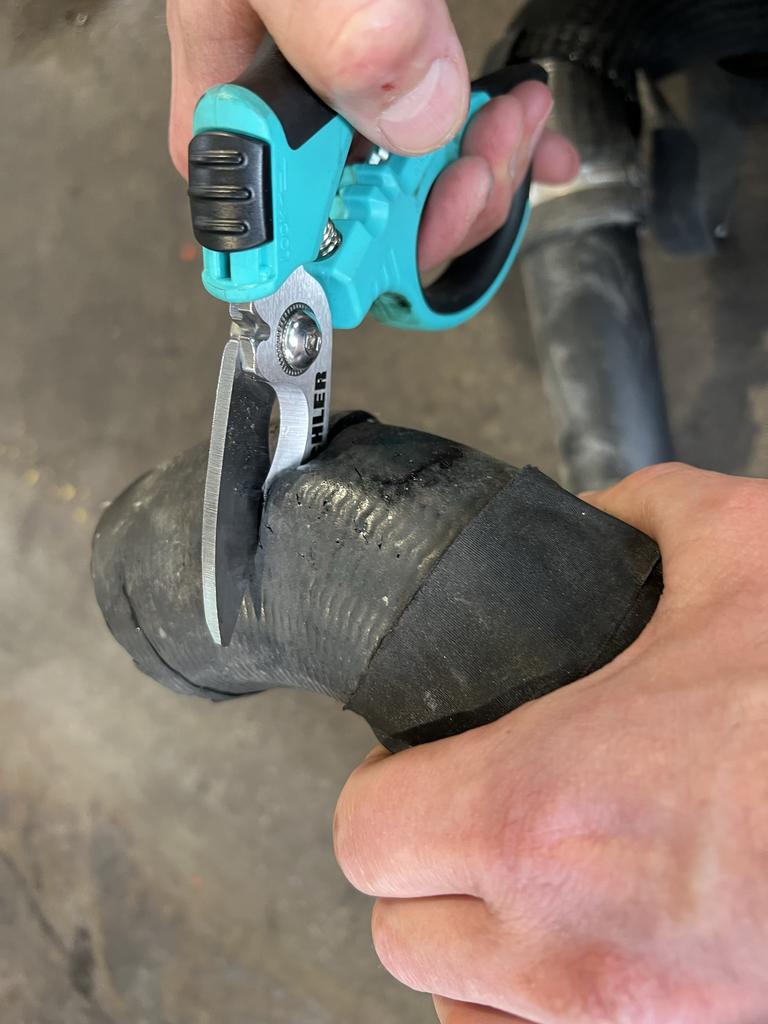 Industrial universal scissors type 1 with crimping & stripping function & 35 mm micro-serrated cutting edge