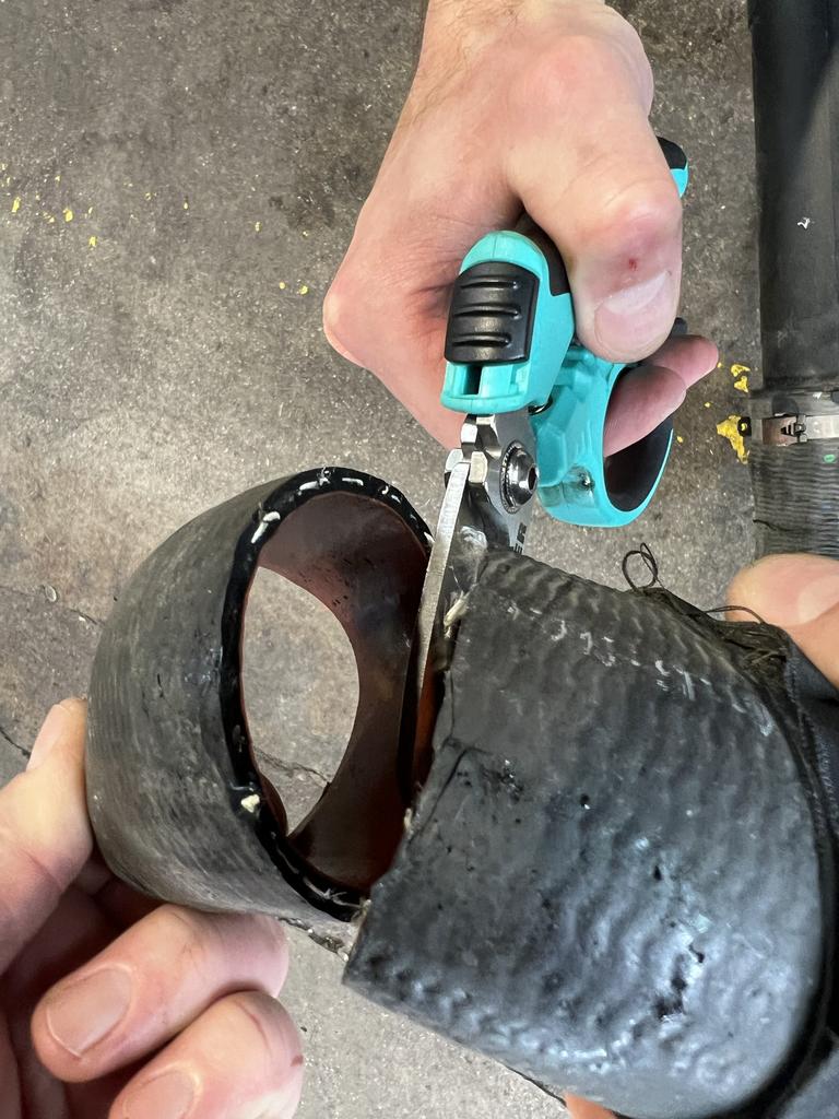 Industrial universal scissors type 1 with crimping & stripping function & 35 mm micro-serrated cutting edge