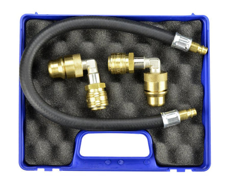 Hose with 2 Angled Quick Connectors for flushing the cooling system without the heat exchanger