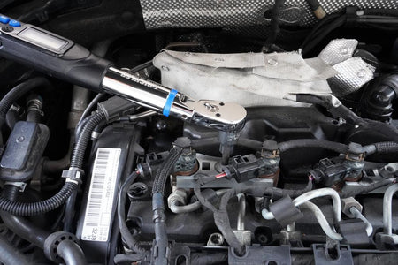 Digital torque wrench 3/8", (6,8) 27 - 135 Nm incl. rotation angle with swivel head