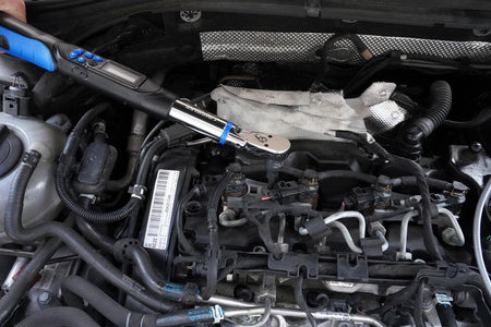 Digital torque wrench 3/8", (6,8) 27 - 135 Nm incl. rotation angle with swivel head