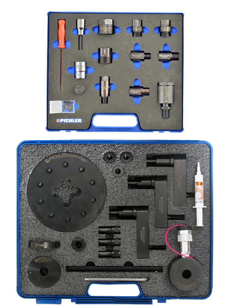 Universal Injector Removal Kit with Hydraulic Hollow Piston Cylinder with Adapter Set (Bosch, Denso, Siemens, Delphi)