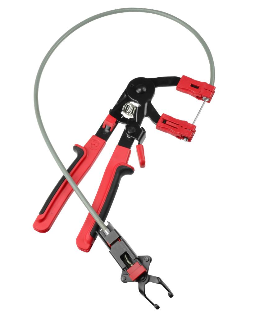 Quick coupler release pliers with bowden cable and locking mechanism