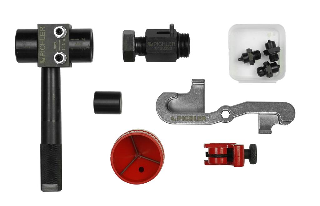 Vehicle brake flaring tool model M for SAE and DIN single and double flang