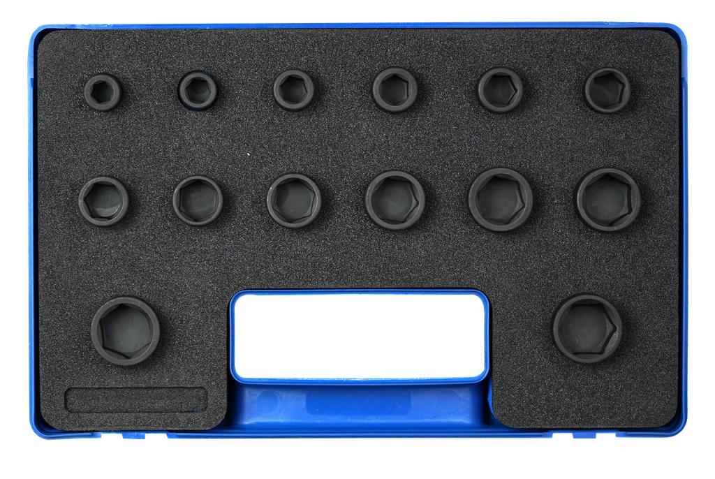 XS-Impact socket set 15 pcs. 8 - 21 mm x 14 mm Drive