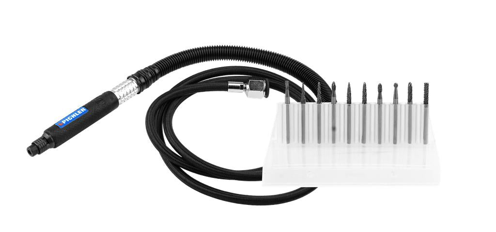 High-Speed Mikro Stabschleifer mit Vollhartmetall-Frässtifte 10-tlg.