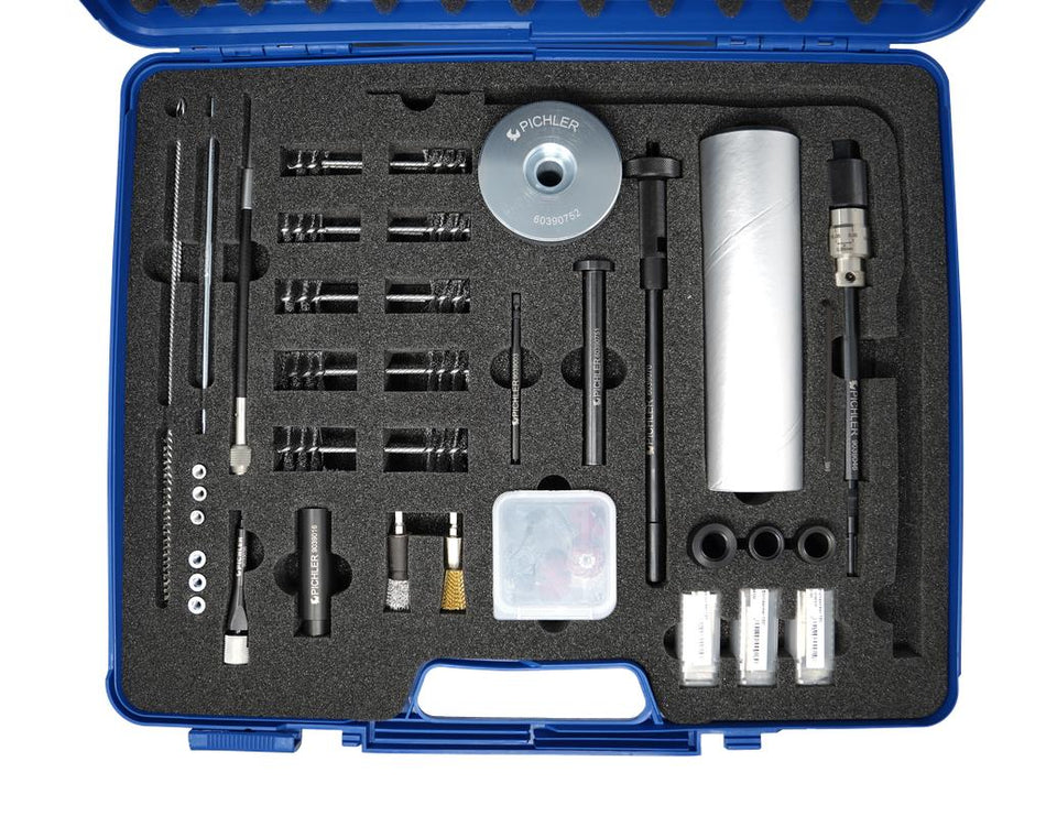 Injector shaft cleaning set with 5 modules