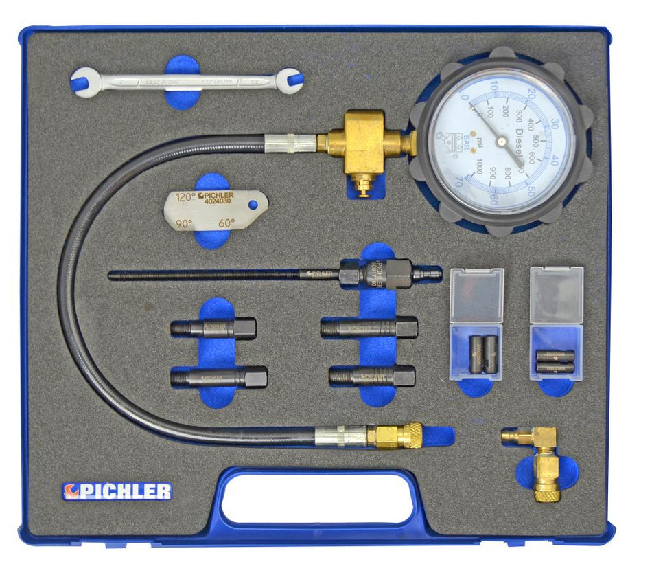 Universal Diesel Engine Compression Test Kit for M8x1, M9x1, M10x1 and M10x1.25 incl. Test Gauge