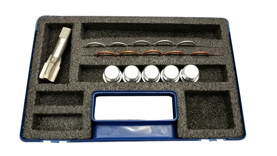 Oil drain plug thread repair set compl. M22, 5 pcs.