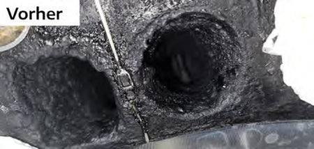 Walnut shell jet blasting unit for cleaning carbon deposits in the engi